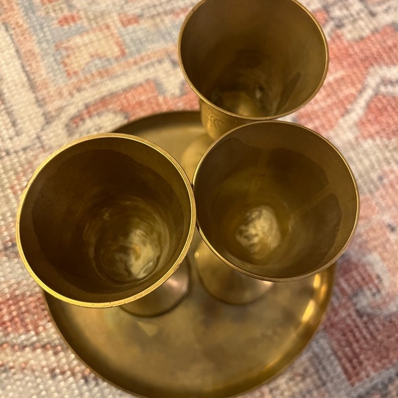 vintage brass tray and cups - Picture 2 of 4